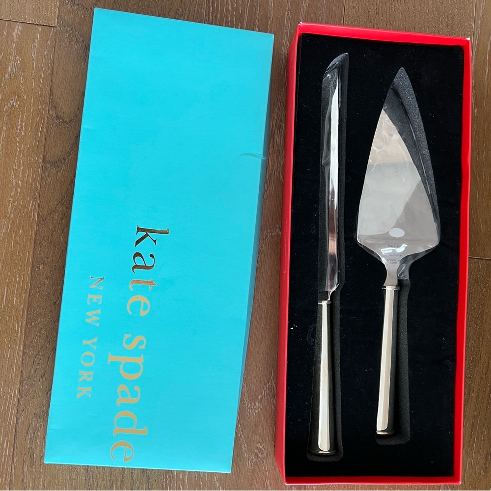Kate Spade Darling Point Cake Cutting 2 piece Dessert Set Silverplate